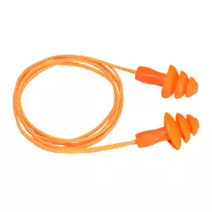 Portwest EP04ORR, Reusable Corded TPR Ear Plugs, Orange