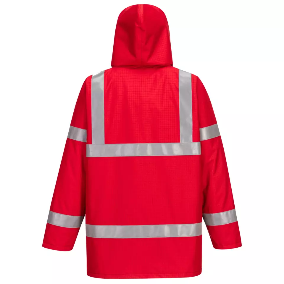 Portwest S785RER, Bizflame Rain Anti-Static FR Jacket, Red, image 2, gallery thumbnail