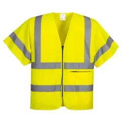 Portwest C372YER, Hi-Vis Band and Brace Zip Vest S/S, Yellow