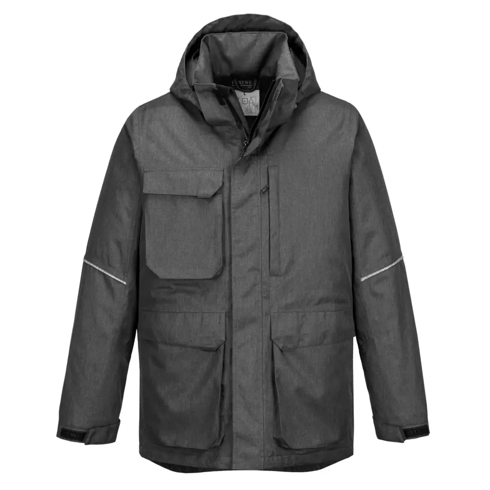 Portwest KX360GMR, KX3 Winter-Parka, Grau Meliert, image 1, gallery thumbnail
