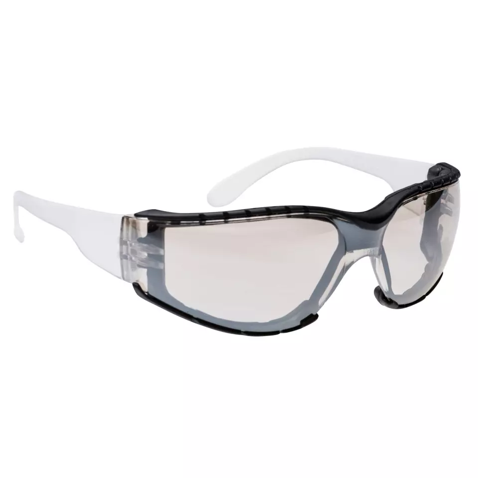 Portwest PS32MIR, Wrap Around Plus Safety Glasses, Silver, image 2, gallery thumbnail