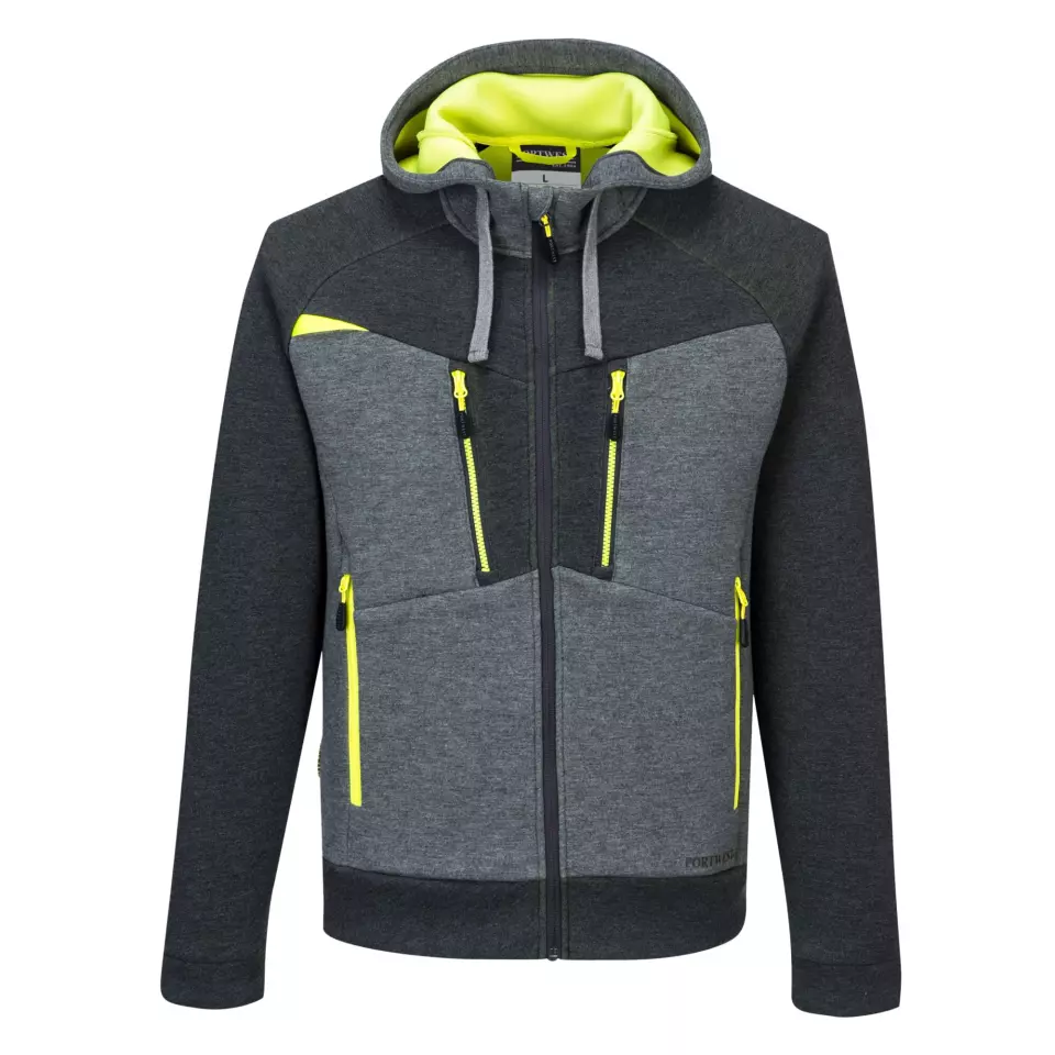 Portwest DX472MGR, DX4 Zipped Hoodie, Metal Grey, image 1, gallery thumbnail
