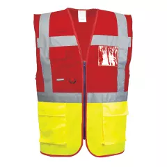 Portwest C276YRE, Paris Hi-Vis Contrast Executive Vest, Yellow/Red