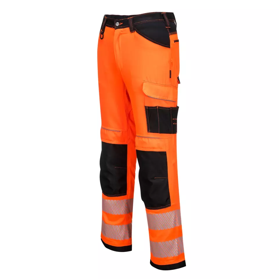 Portwest PW340OBR, PW3 Hi-Vis Work Trousers, Orange/Black, image 4, gallery thumbnail
