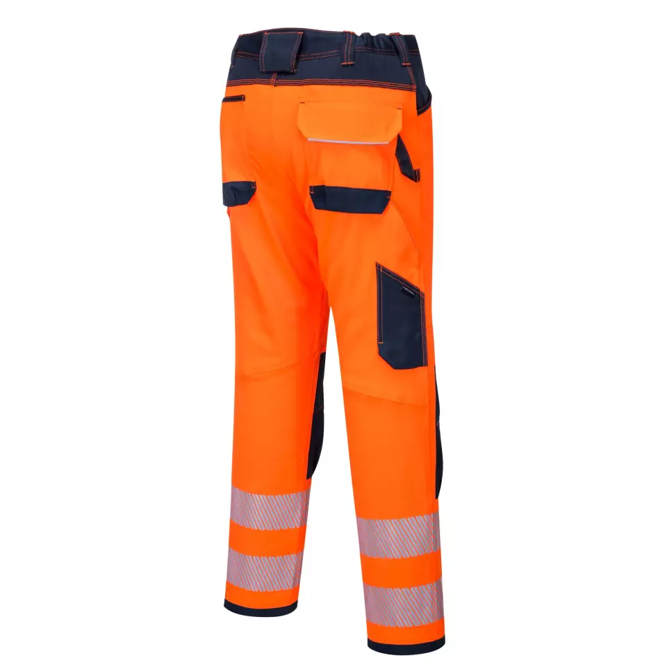 Portwest PW340ONR, PW3 Hi-Vis Work Trousers, Orange/Navy, image 2, gallery thumbnail