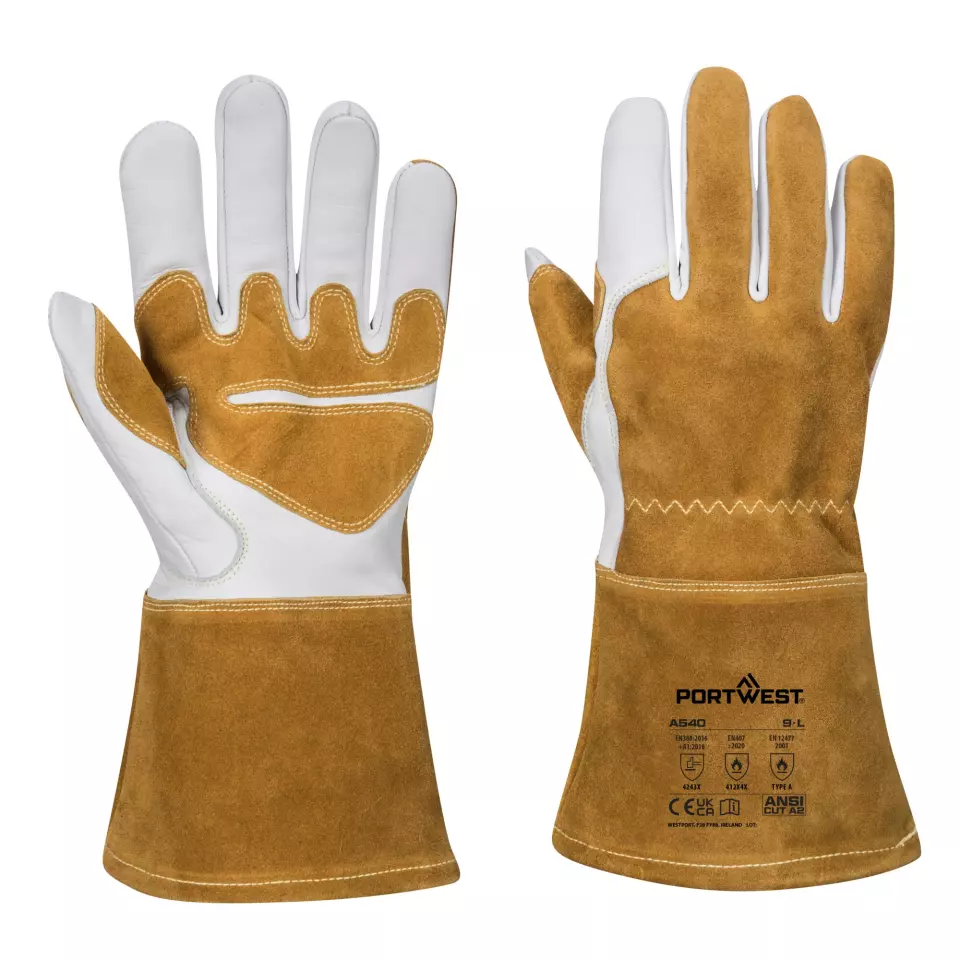 Portwest A540BRR, Mig Welding Gauntlet, Brown, image 3, gallery thumbnail