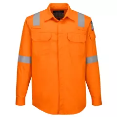 Portwest FR720ORR, Bizflame Work Lightweight Anti-Static FR Shirt, Orange