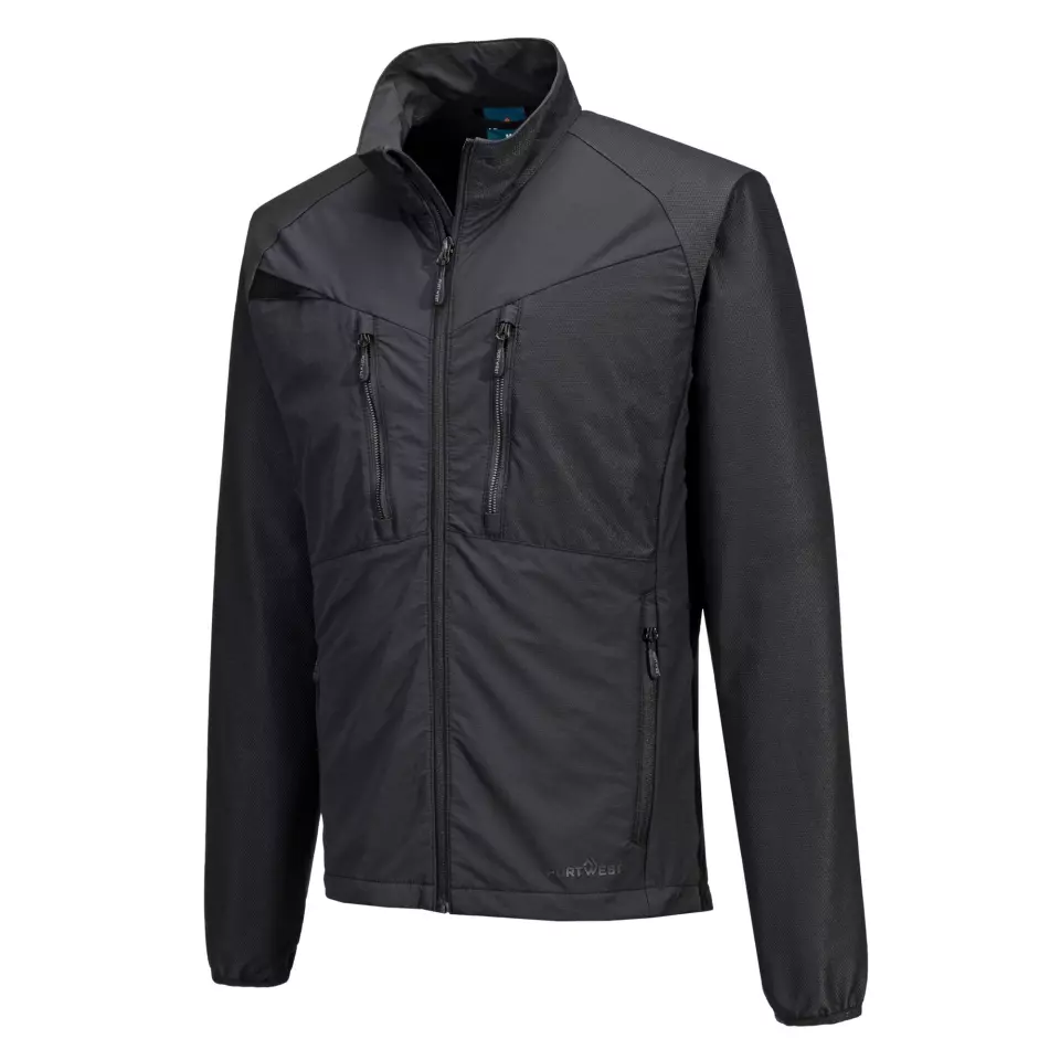 Portwest DX480ABR, DX4 Zip Lightweight Mid Layer, All Black, image 3, gallery thumbnail