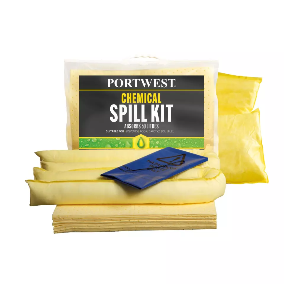 Portwest SM91YER, 50 Litre Chemical Kit, Yellow, image 1, gallery thumbnail