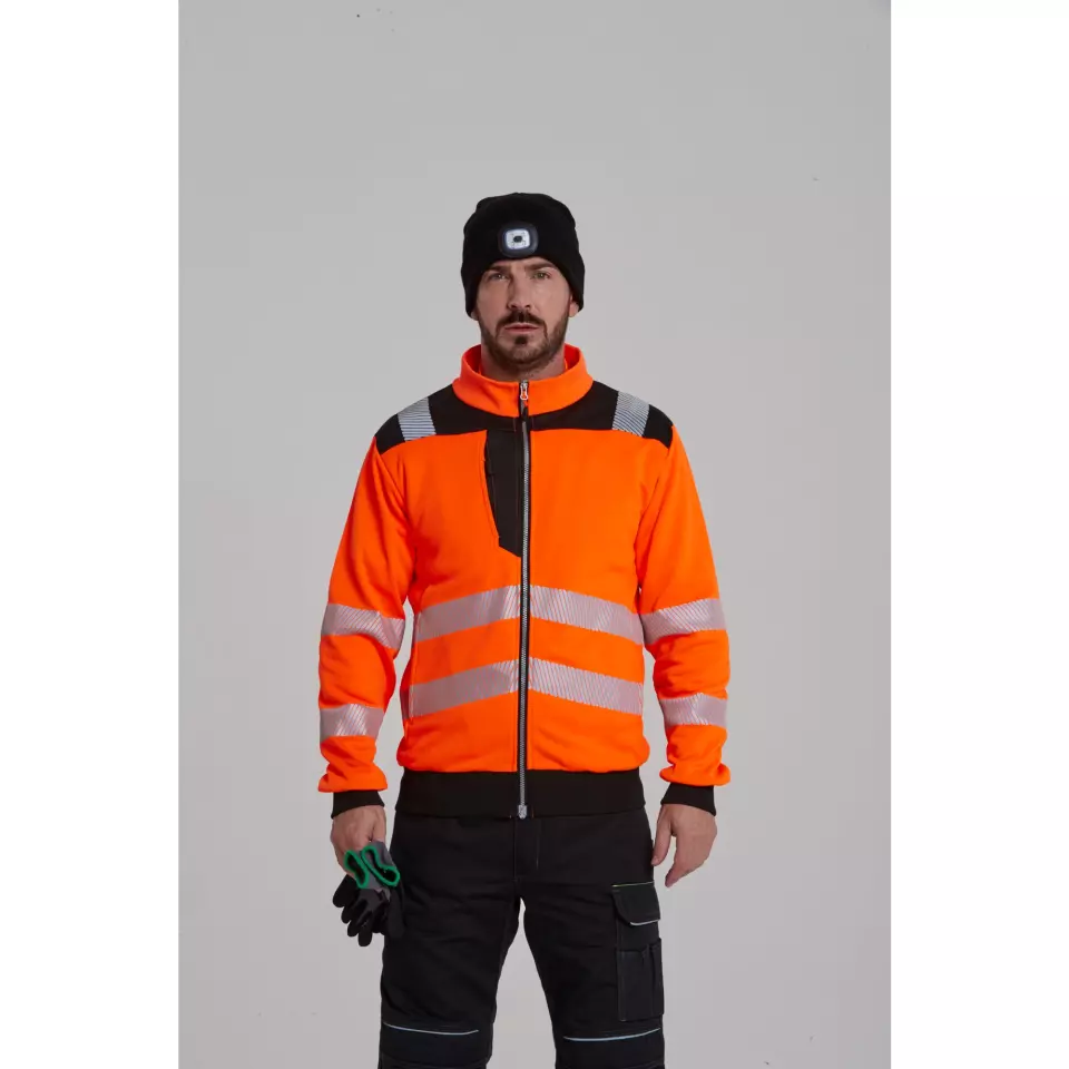Portwest PW370OBR, PW3 huomio vetoketjullinen collegepaita, oranssi/musta, image 3, gallery thumbnail