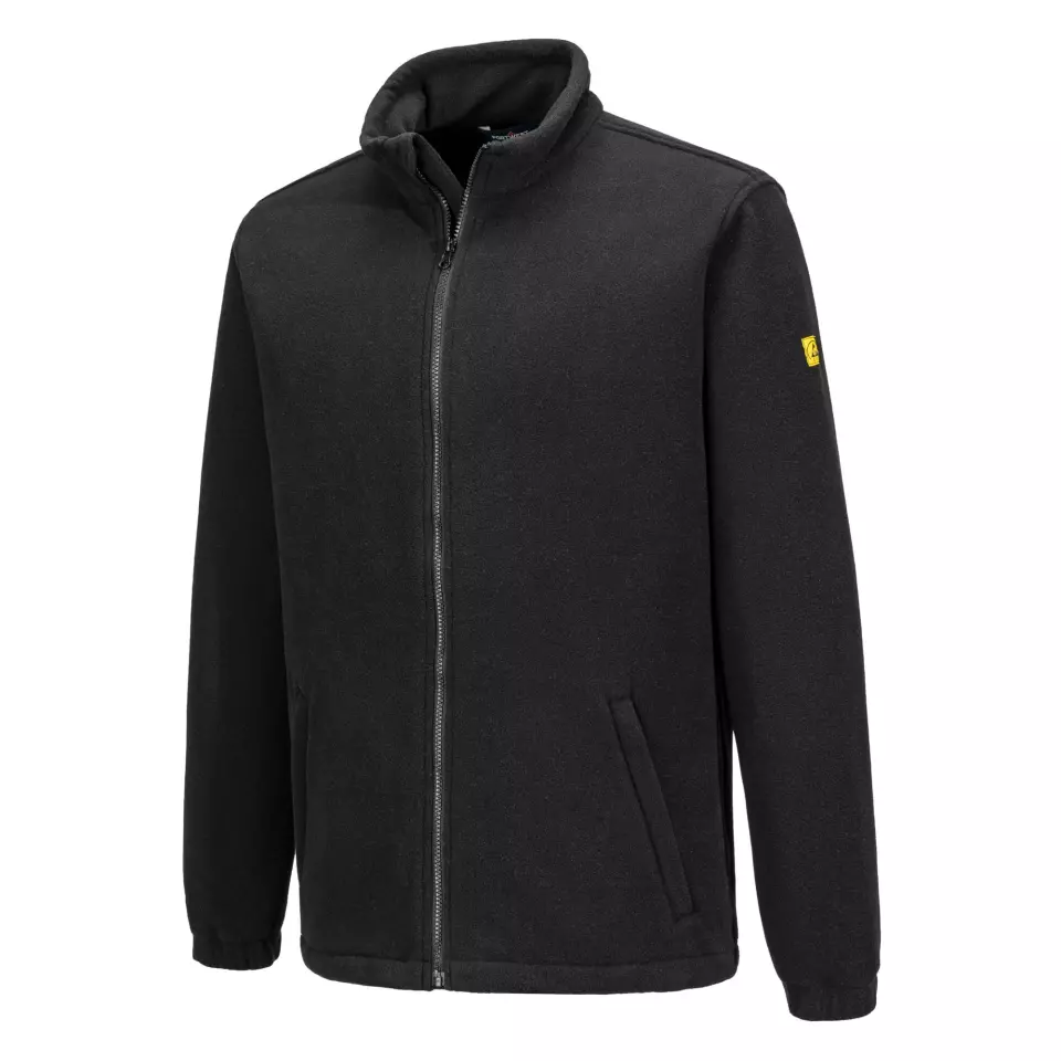 Portwest AS26BKR, Anti-Static ESD Fleece, Black, image 5, gallery thumbnail