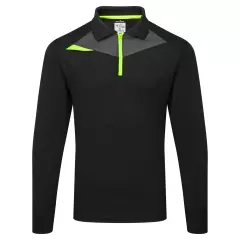 Portwest DX414BKR, DX4 Langarm-Poloshirt, Schwarz