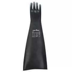 Portwest A803BKR, Schwerlast-Latexgummi-Stulpenhandschuh 600mm, Schwarz