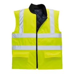 Portwest S469YER, Hi-Vis Reversible Bodywarmer, Yellow