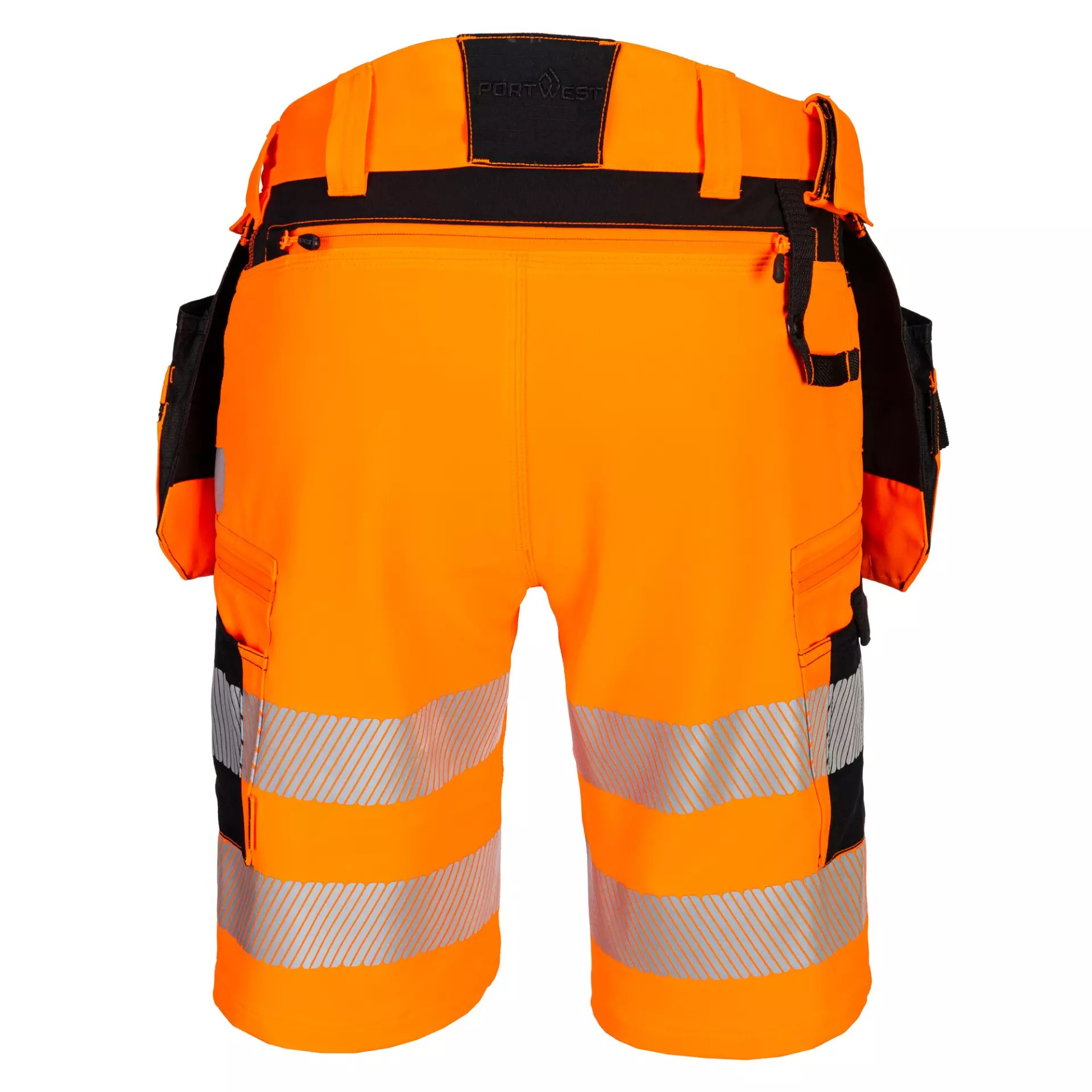 Portwest DX446OBR, DX4 Hi-Vis Holster Pocket Shorts, Orange/Black, image 2