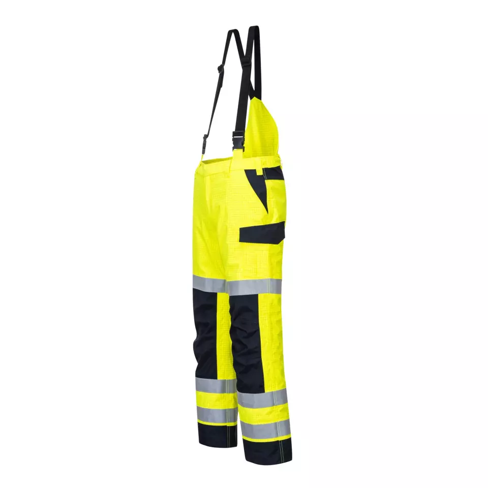 Portwest MV71YNR, Modaflame Rain Multi Norm Arc Trousers, Yellow/Navy, image 4, gallery thumbnail