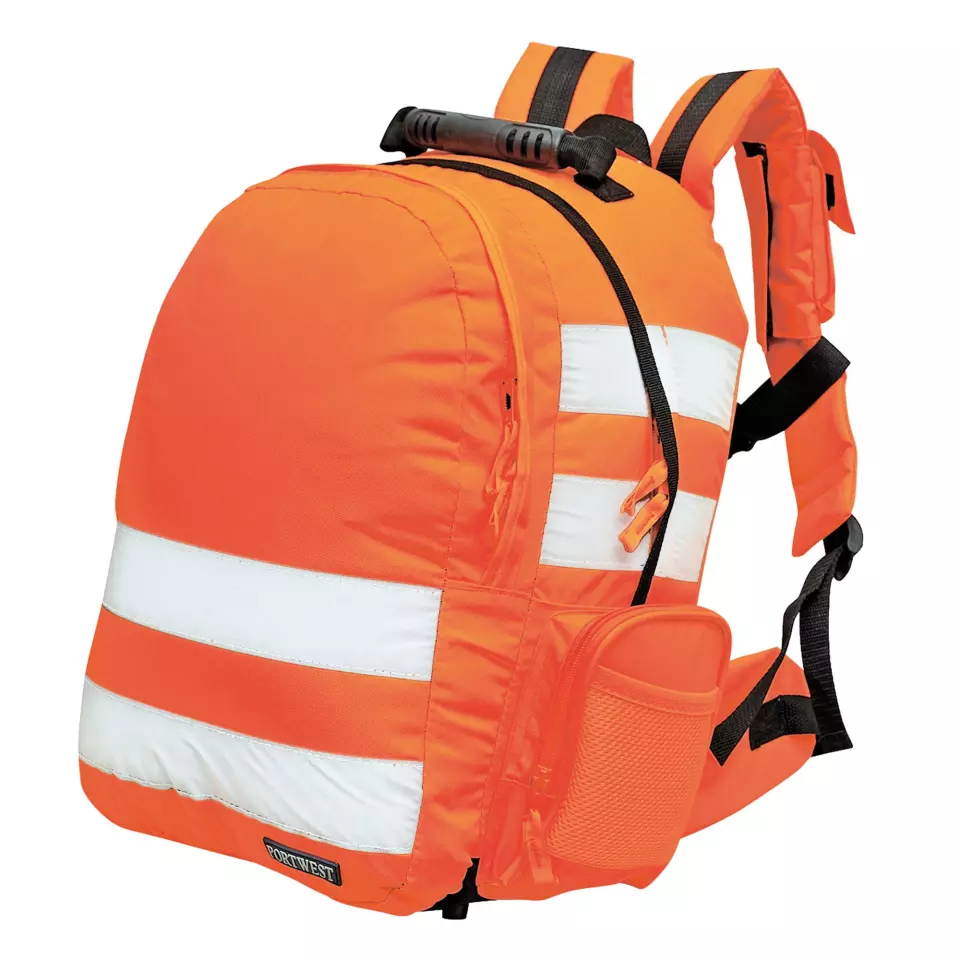 Portwest B904ORR, Quick Release Hi-Vis Rucksack, Orange, image 1, gallery thumbnail
