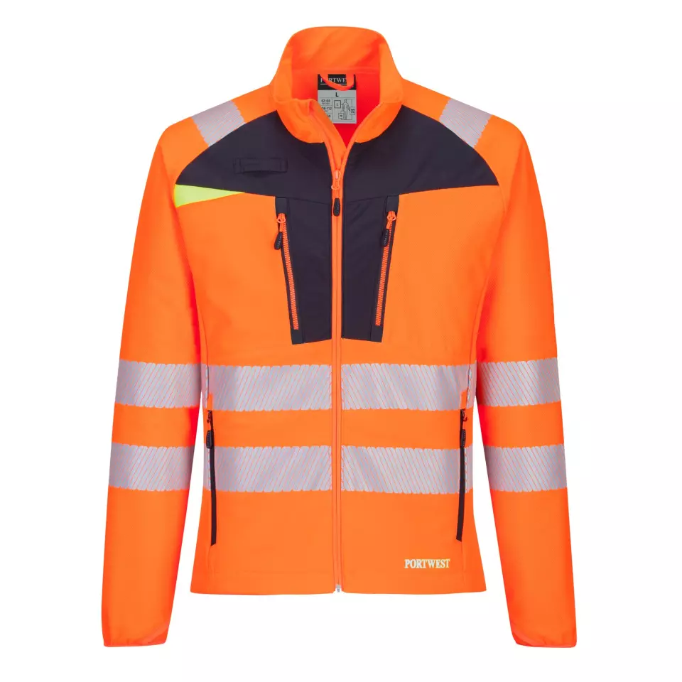 Portwest DX481OBR, DX4 Hi-Vis Lightweight Mid Layer, Orange/Black, image 1, gallery thumbnail