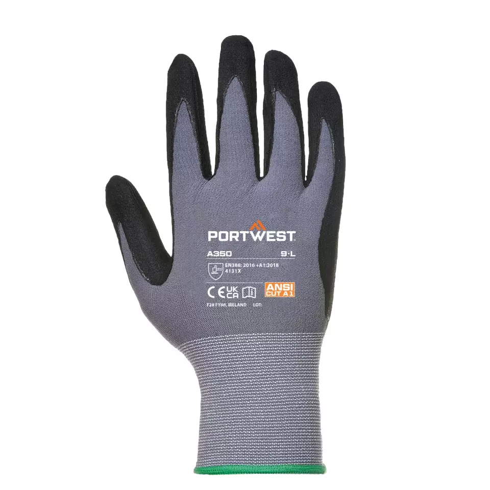 Portwest A350BKR, DermiFlex Glove, Black, image 1, gallery thumbnail
