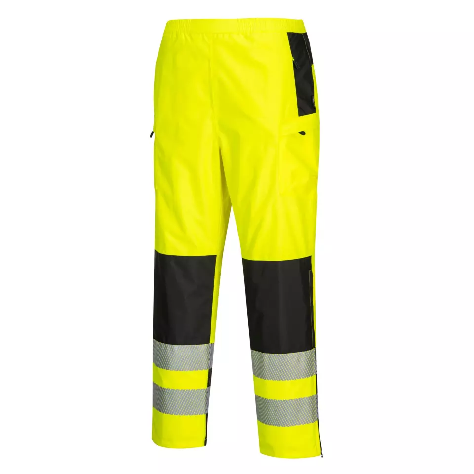 Portwest PW386YBR, PW3 Hi-Vis Women's Rain Trousers, Yellow/Black, image 3, gallery thumbnail