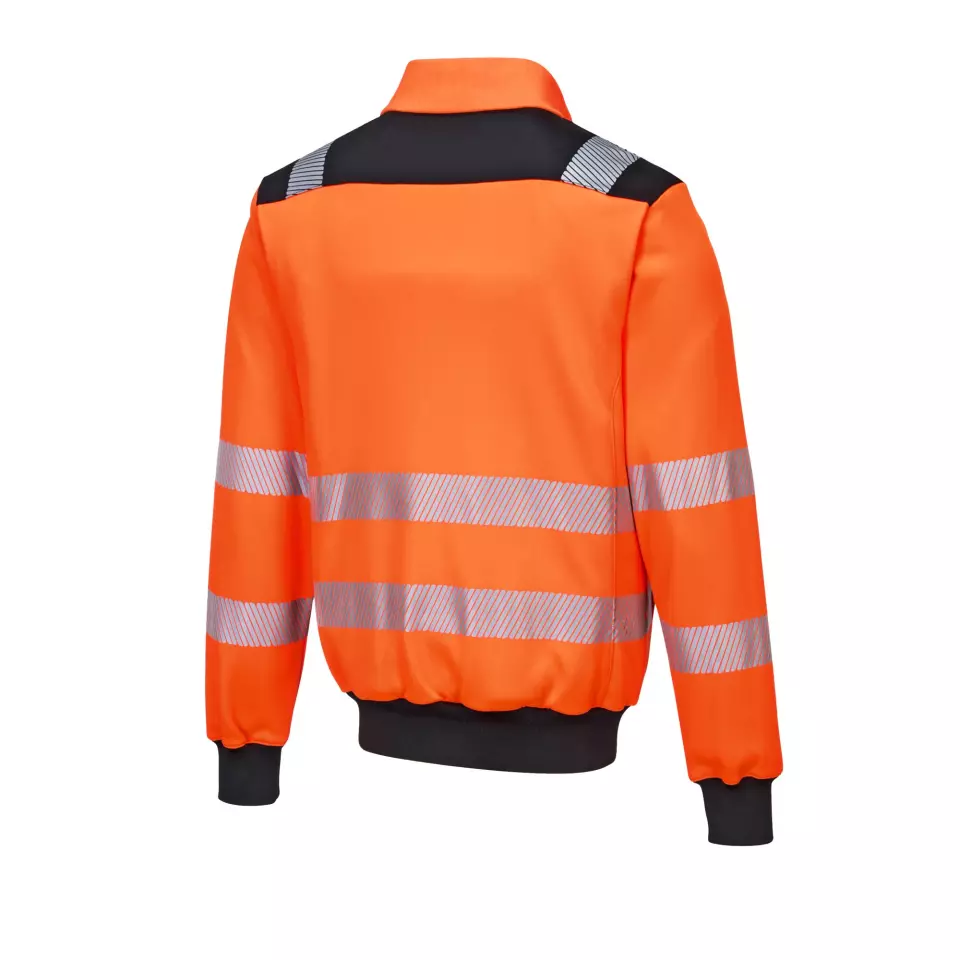 Portwest PW370OBR, PW3 huomio vetoketjullinen collegepaita, oranssi/musta, image 9, gallery thumbnail