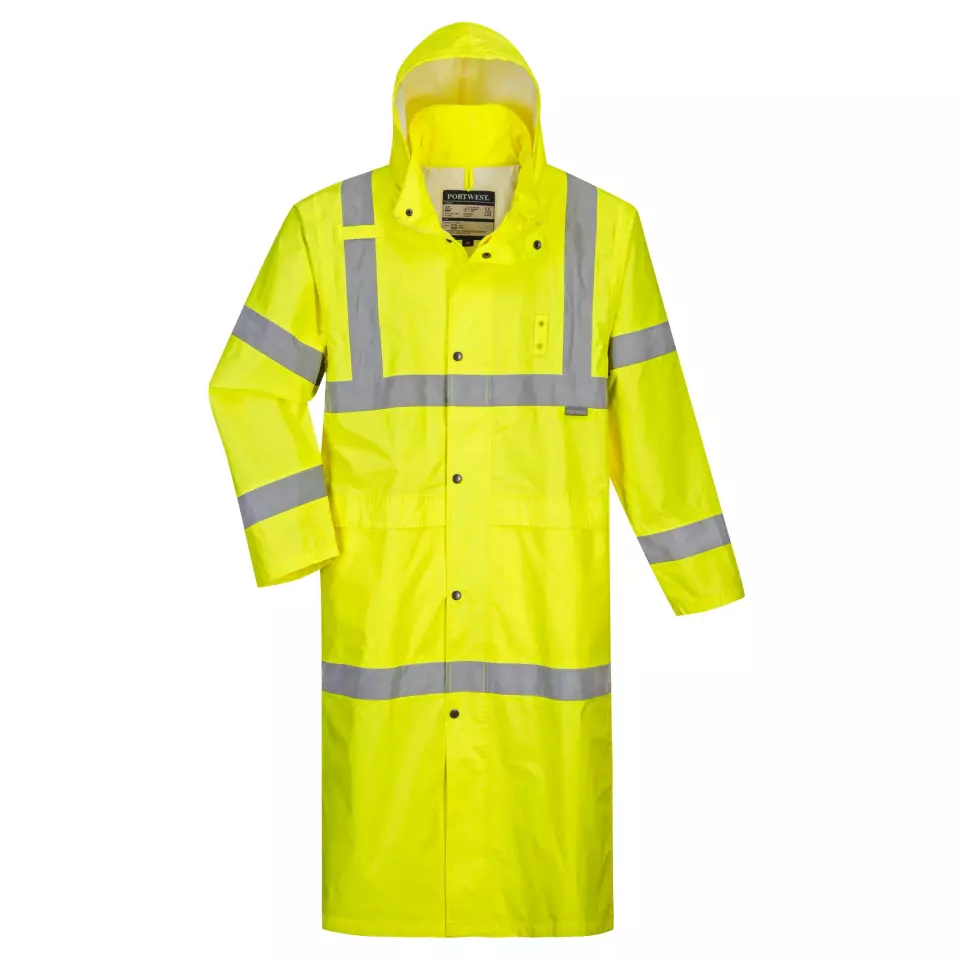 Portwest H445YER, Hi-Vis Rain Coat 122cm, Yellow, image 2, gallery thumbnail