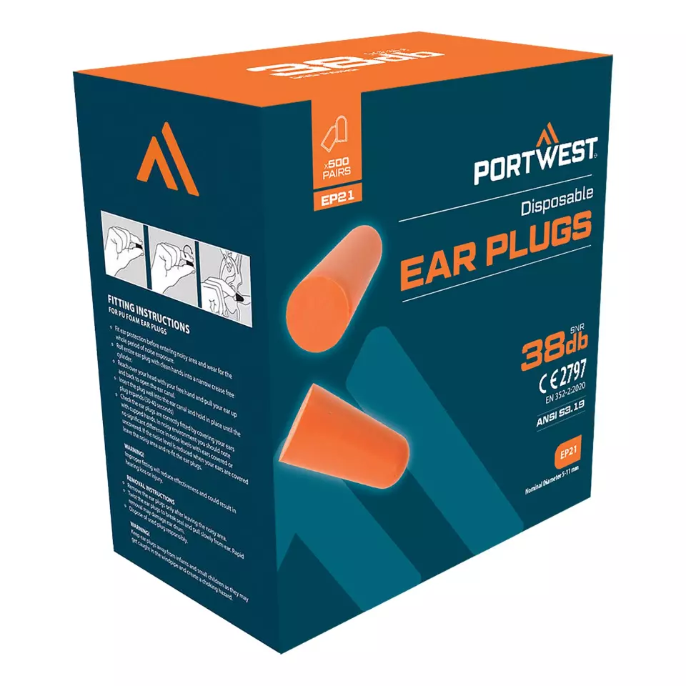 Portwest EP21ORR, Ear Plug Dispenser Refill Pack, Orange, image 1, gallery thumbnail