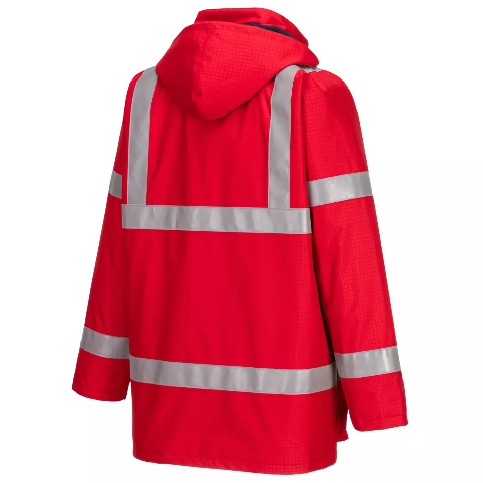 Portwest S785RER, Bizflame Rain Anti-Static FR Jacket, Red, image 4, gallery thumbnail