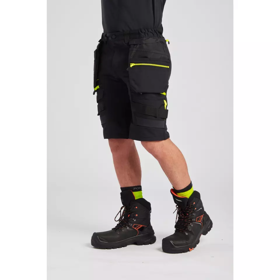 Portwest DX444BKR, DX4 Detachable Holster Pocket Shorts, Black, image 7, gallery thumbnail