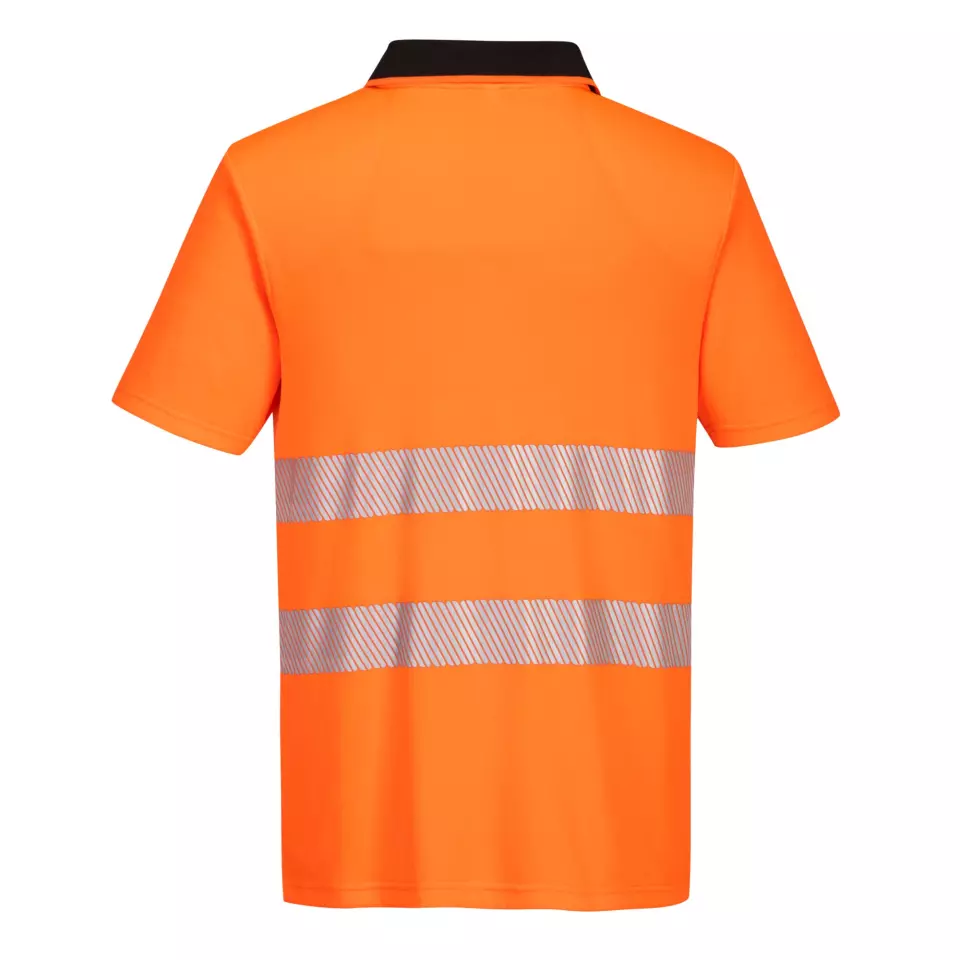 Portwest DX412OBR, DX4 huomio-vetoketjullinen pikeepaita, lyhythihainen, oranssi/musta, image 2, gallery thumbnail
