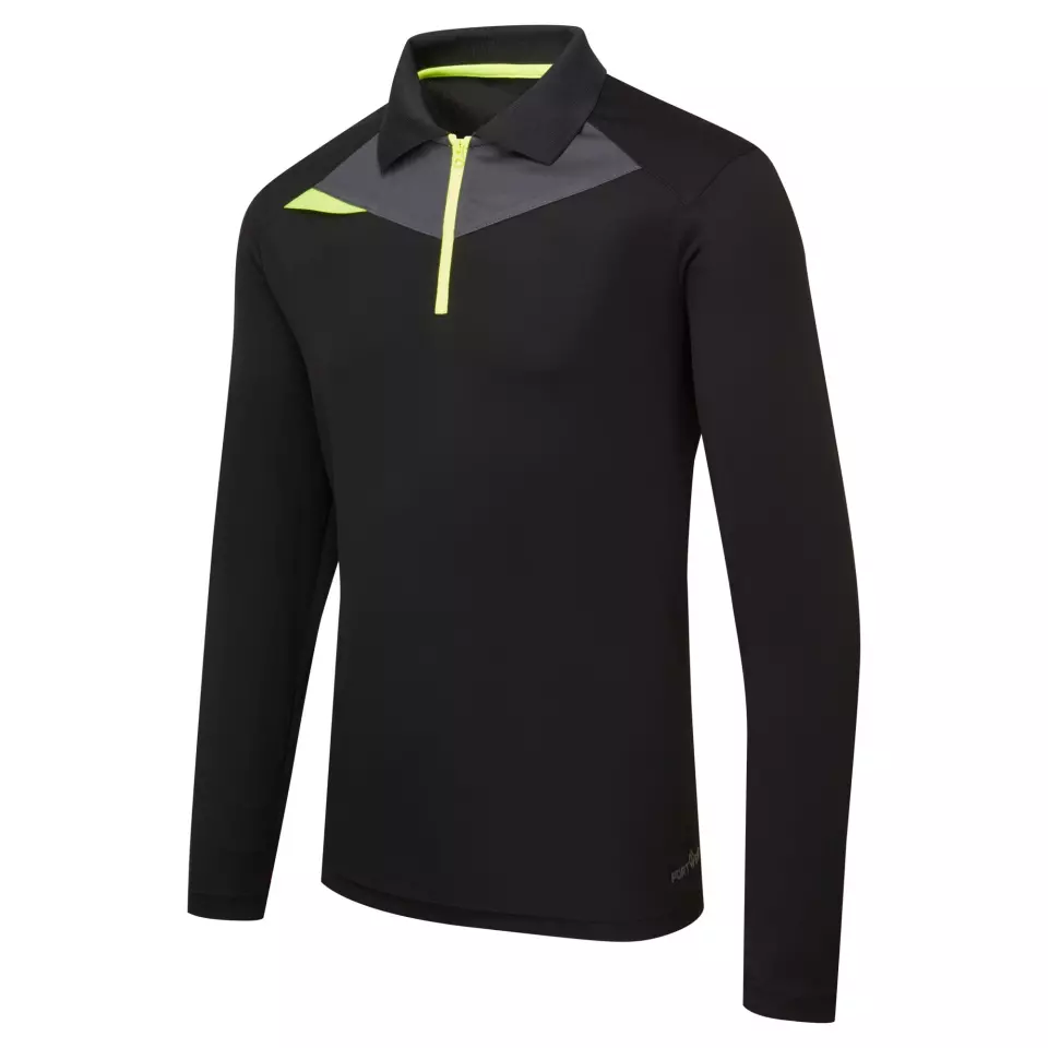 Portwest DX414BKR, DX4 Langarm-Poloshirt, Schwarz, image 3, gallery thumbnail