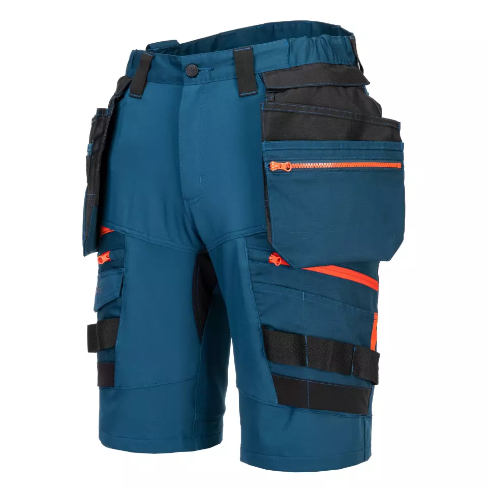 Portwest DX444MBR, DX4 Detachable Holster Pocket Shorts, Metro Blue, image 3, gallery thumbnail