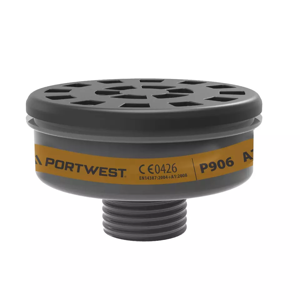 Portwest P906BKR, A2 Gasfilter Universalgewinde, Schwarz, image 1, gallery thumbnail