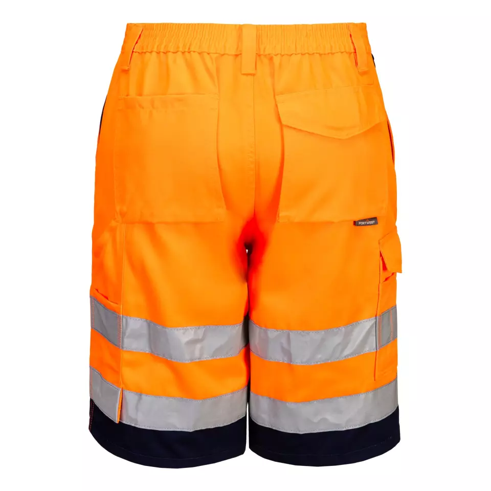 Portwest E043ONR, Hi-Vis Contrast Shorts, Orange/Navy, image 2, gallery thumbnail