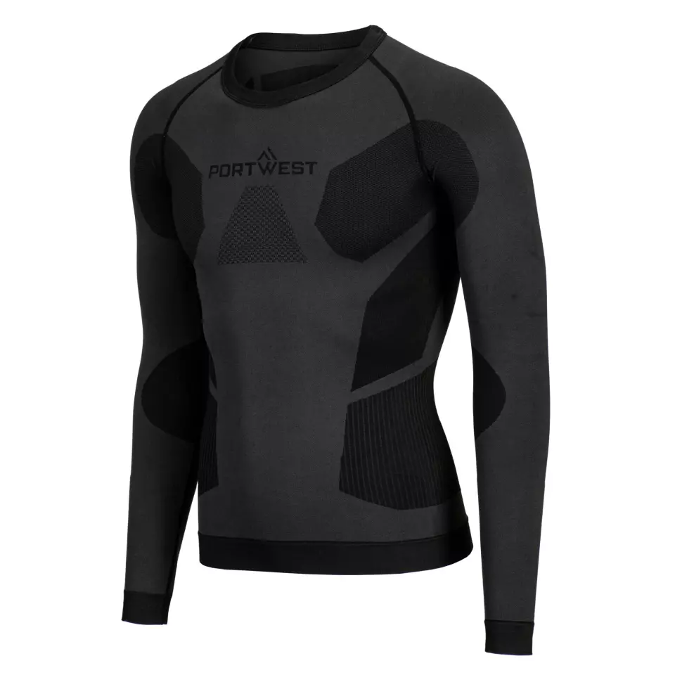 Portwest B173CHA, Dynamic Air Baselayer Top, Charcoal, image 2, gallery thumbnail