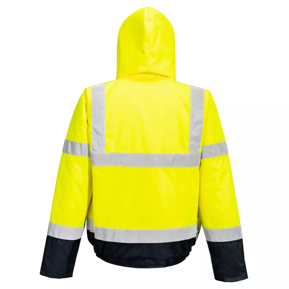 Portwest S266YNR, Warnschutz-Kontrast Winter-Bomberjacke, Gelb/Marine, image 2, gallery thumbnail