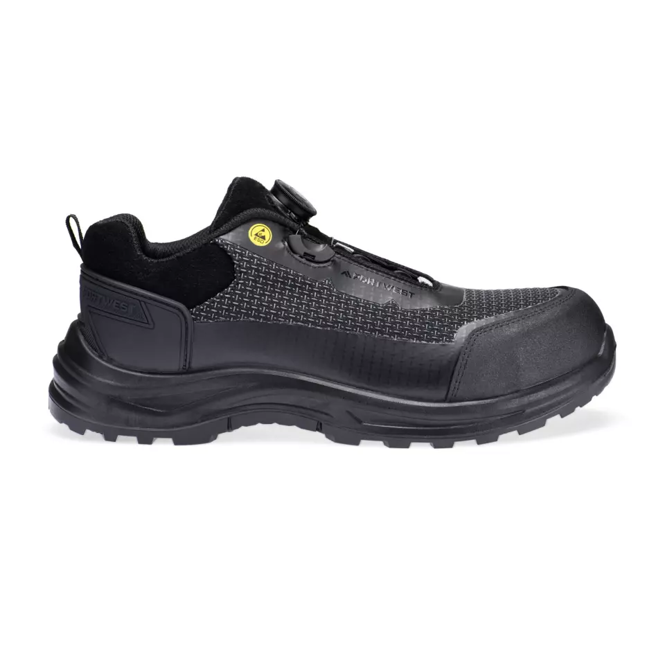 Portwest FE05BGY, Girder Composite Low Shoe S3S ESD SR FO, Black/Grey, image 1, gallery thumbnail