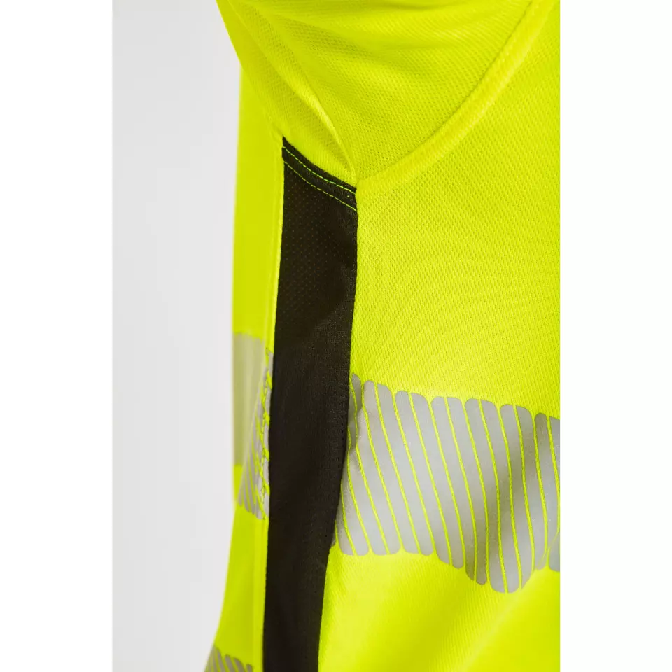 Portwest PW310YBR, PW3 Hi-Vis V-Neck Mesh Insert T-Shirt S/S, Yellow/Black, image 4, gallery thumbnail