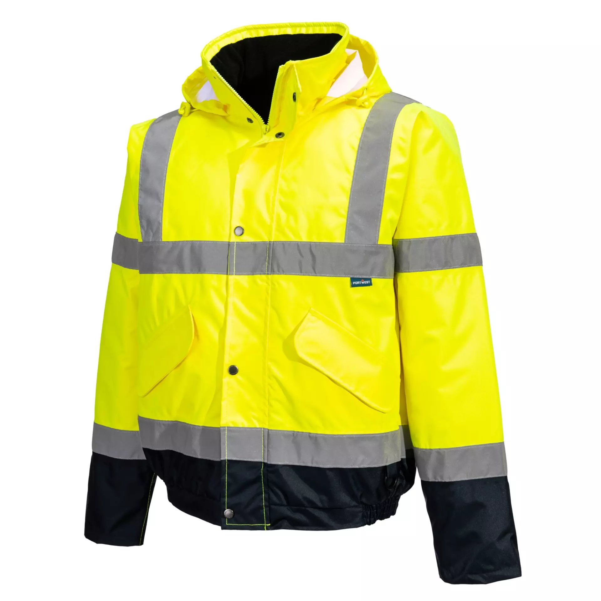Portwest S266YNR, Warnschutz-Kontrast Winter-Bomberjacke, Gelb/Marine, image 4