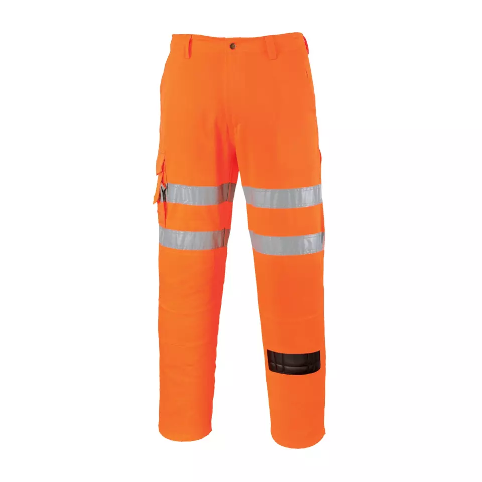 Portwest RT46ORR, Warnschutz-Eisenbahn-Arbeitshose, Orange, image 1, gallery thumbnail