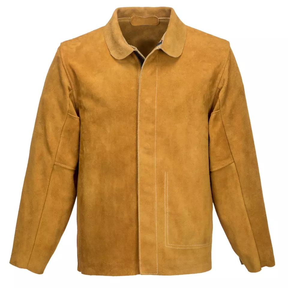 Portwest SW34TAR, Palosuojattu nahkainen hitsaustakki, beige, image 1, gallery thumbnail