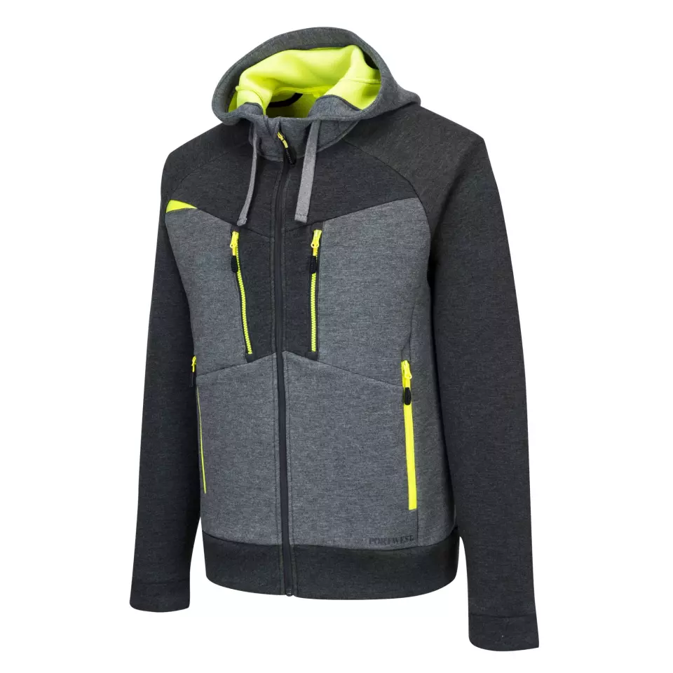 Portwest DX472MGR, DX4 Zipped Hoodie, Metal Grey, image 3, gallery thumbnail