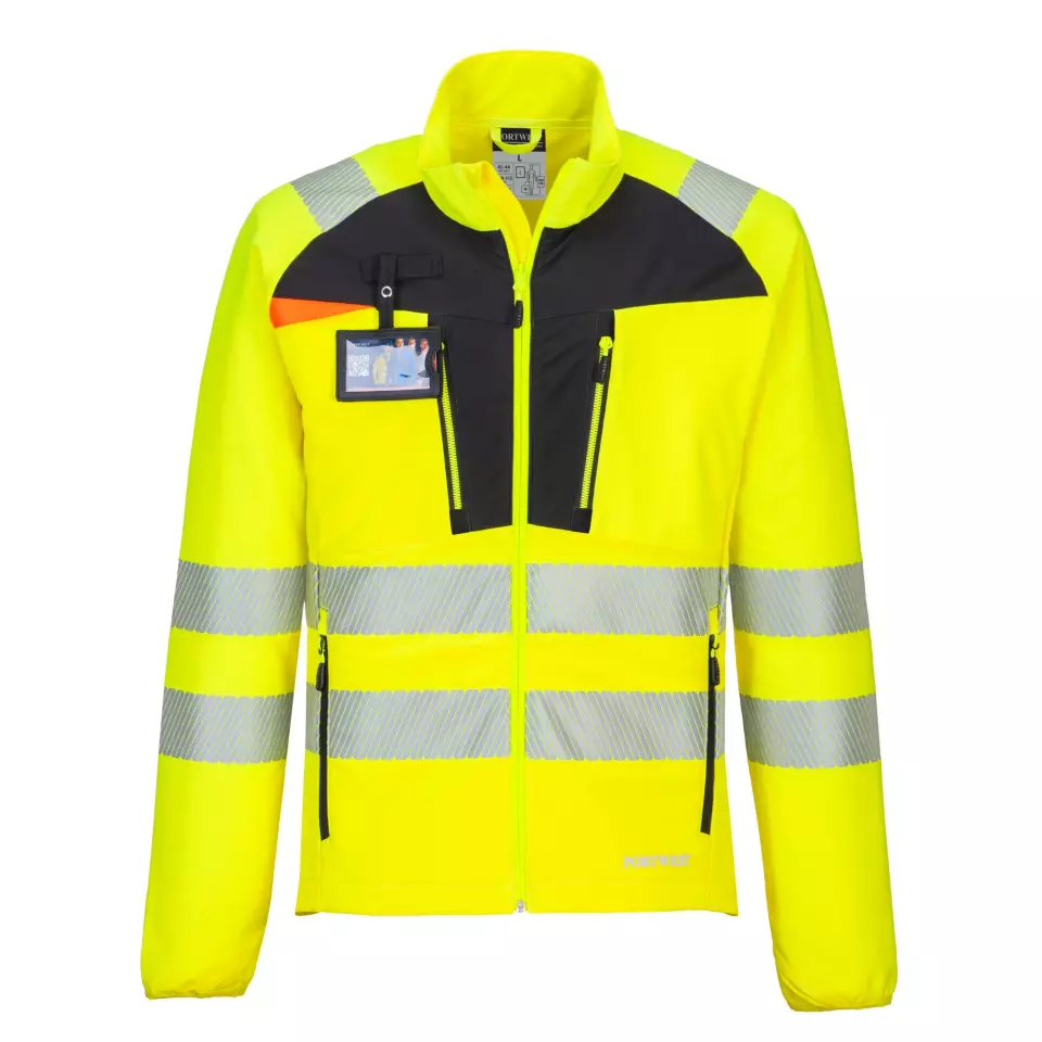Portwest DX481YBR, DX4 Hi-Vis Lightweight Mid Layer, Yellow/Black, image 5, gallery thumbnail