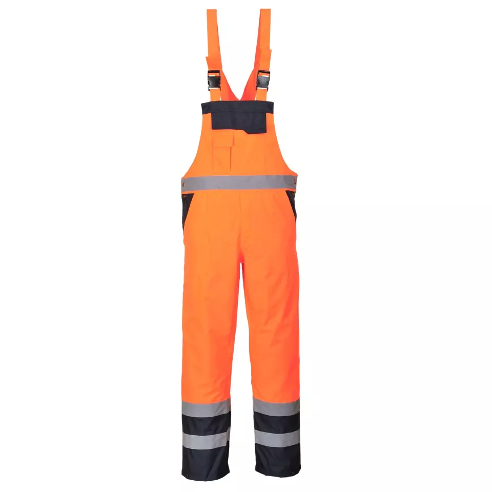 Portwest S489ORR, Hi-Vis Contrast Winter Bib and Brace, Orange, image 2, gallery thumbnail