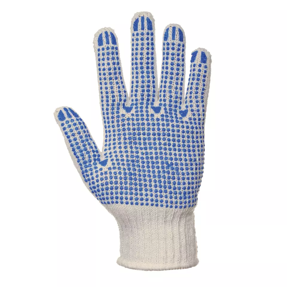 Portwest A111WBR, Klassischer Noppen-Handschuh, Weiß/Blau, image 2, gallery thumbnail