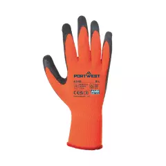 Portwest A140ORB, Thermal Grip Glove - Latex, Orange/Black