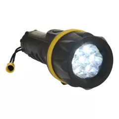 Portwest PA60YBR, 7 LED Gummi-Taschenlampe, Gelb/Schwarz