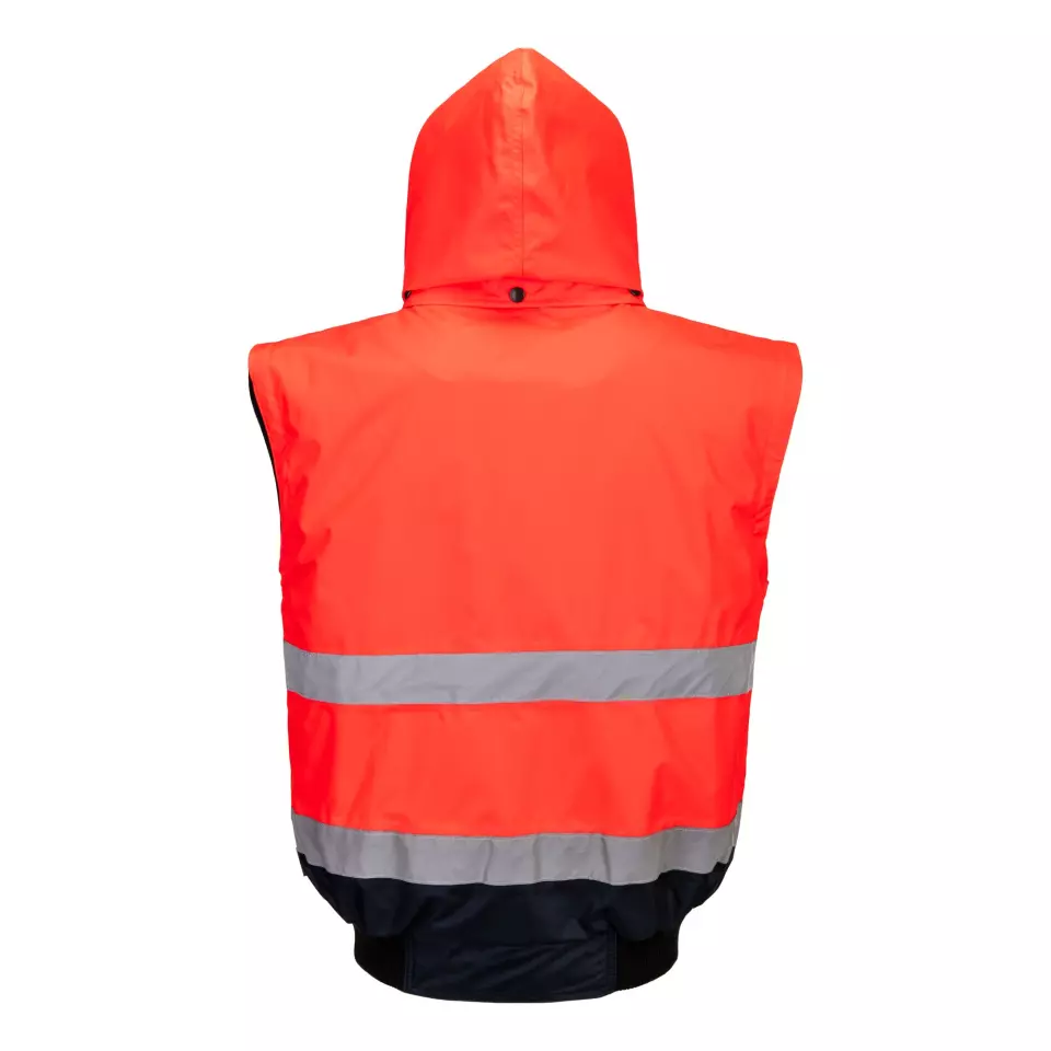 Portwest C465RNR, Warnschutz 3-in-1-Kontrast-Bomberjacke, Rot/Marine, image 7, gallery thumbnail