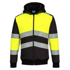 Portwest PW377YBR, PW3 dragkedjeförsedd klass 1 vinterhoodie, gul/svart