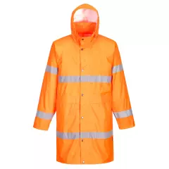 Portwest H442ORR, Hi-Vis Rain Coat 100cm, Orange